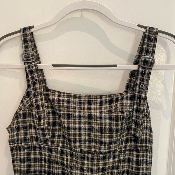 Urban Outfitters BDG Plaid Asymmetrical Patchwork Maxi Dress - Picture 2 of 6